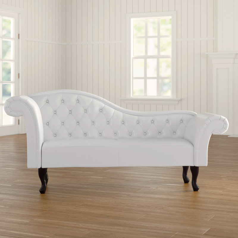 Charlemont Faux Leather Chaise Lounge, White