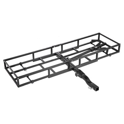 Hitch Cargo Carrier Bike Rack, 66" x 20" x 6" Folding Hitch Mount Cargo Carrier for 2 Fat Tire/Mountain Bikes, 500LBS Capacity High-Strength Steel Luggage Basket Fits 2" Receiver for SUV Pickups
