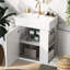 Armoire de salle de bain avec lavabo en céramique 21,6 pouces - Rangement à droite, moderne, meuble-lavabo flottant, style moderne pour les petites salles de bain-1056732757