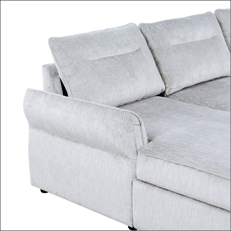 Canapé-lit gris Montana avec rangement spacieux, parfait pour la vie moderne et pour optimiser l'espace.
