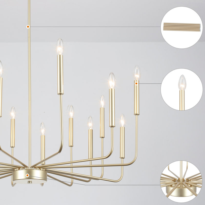 Tamerah Dimmable Candle-Style Classic / Traditional Chandelier, light gold, 16