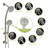 Multi Function Dual Shower Head - Shower System With 4.7" Rain Showerhead, 8-Function Hand Shower, Adjustable Slide Bar-126529138