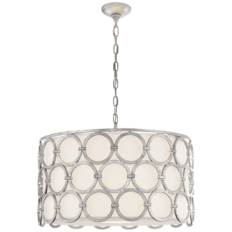 Alexandra 4 - Light Chandelier, Burnished Silver Leaf, 15.25" H x 24.75" W x 24.75" D