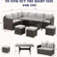 Ensemble de canapé modulaire en rotin 7 pièces avec coussins 7 pièces-360676552