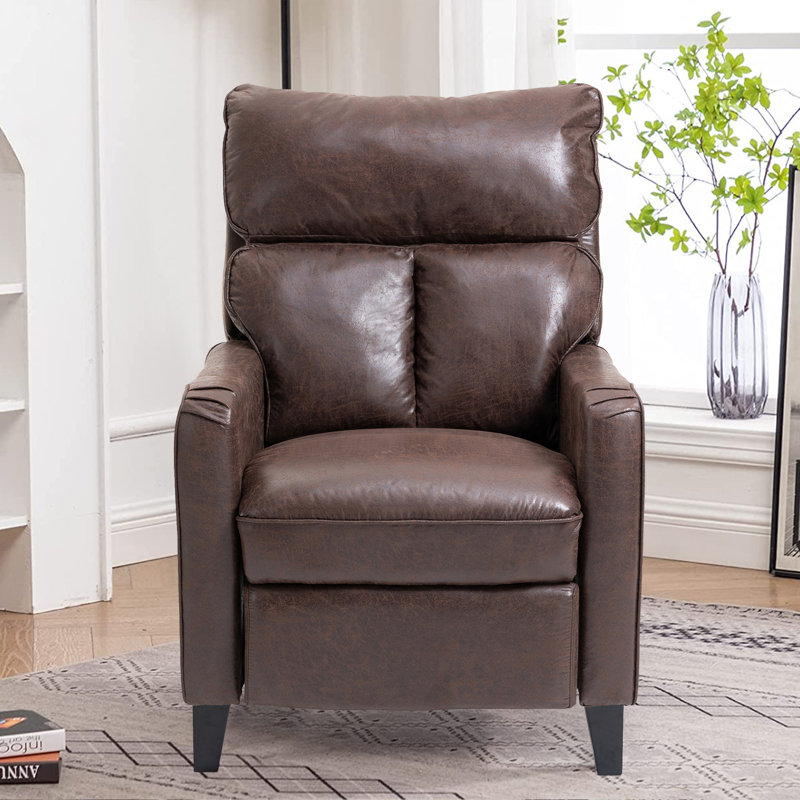 Fauteuil inclinable manuel en microfibre, Microfibre / microsuède chocolat