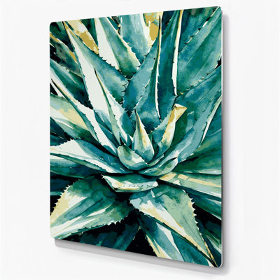 Watercolor Botanical 56 Green Metal Wall Art