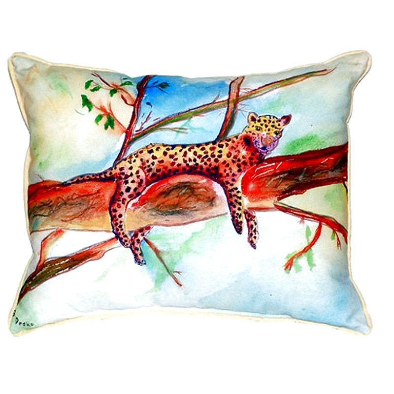 Small Multicolor Leopard Print Indoor/Outdoor Throw Pillow