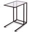 Table basse d'appoint avec plateau en verre et canapé