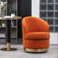Fauteuil demi-tonneau en velours avec base en métal-239323096