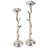 Floral Metal Taper Candle Holders - Silver Finish - Set Of 2