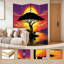 Cloison pliante 4 panneaux Royal Elephants Silhouetted Against Vibrant Sunset Tree Reflection Toile Séparateur de pièce-131520007-131520008