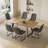 Modern Kitchen Dining Set, Extendable Dining Table with Upholstered Dining Chairs-119358125-119358124