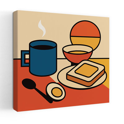 Simple Breakfast Table Retro Wall Art Print