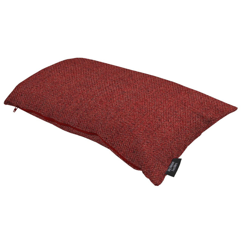 Herringbone Rectangular Cushion Cover, 30 x 50cm, Burgundy Red