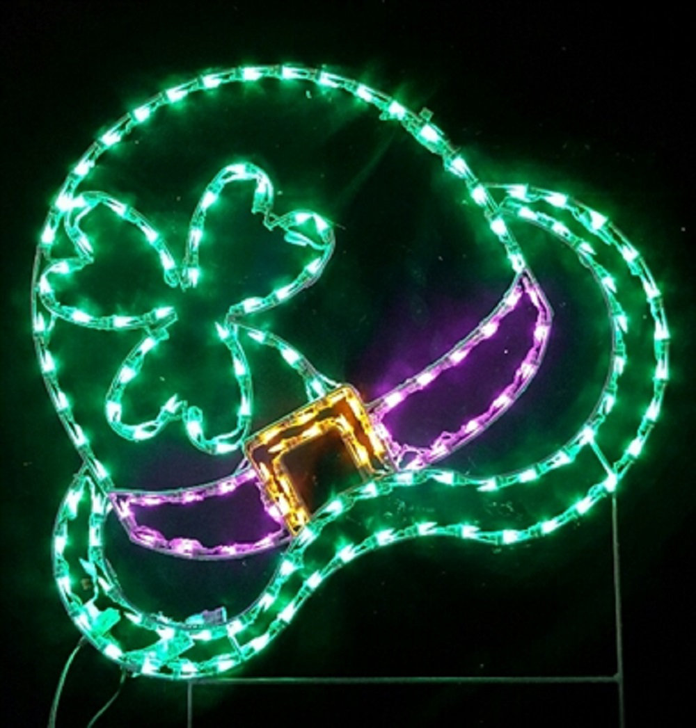St. Patrick's Day Luck of the Irish Hat Holiday Lighted Display Lori's Lighted D'Lites