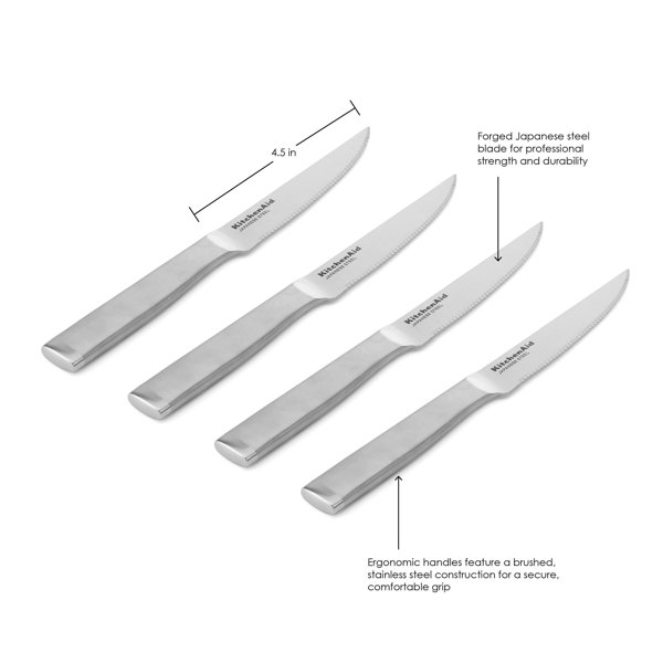 SKY LIGHT Steak Knives, Non Serrated Steak Knife Set of 6, Kitchen