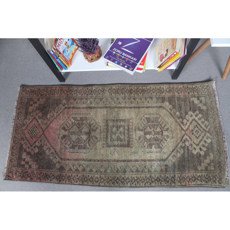 Handcrafted Turkish Anatolian Wool Rug Ideal for Living Room and Hallway with Bohemian Decor