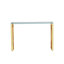 Console en verre d'acier inoxydable, table d'appoint Meal Golden Clear BS-02-765235444