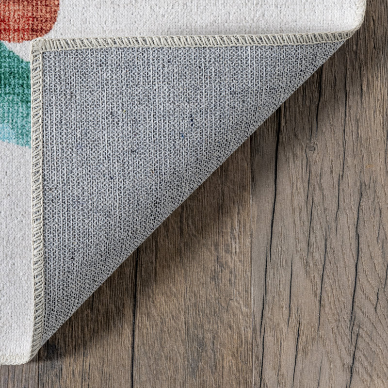 Eamon Graphic Machine Washable Area Rug for Living Room Bedroom Dining Room Nursery Kitchen, Rectangle 4' x 6'