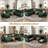 7-Seater Large Sectional Sofa Bed With Storage Ottoman & Lovescat, Chenille Modular Sleeper Sofa Set With 2 Pillows, 112" U-Shaped Convertible Couch For Living Room-1043419752