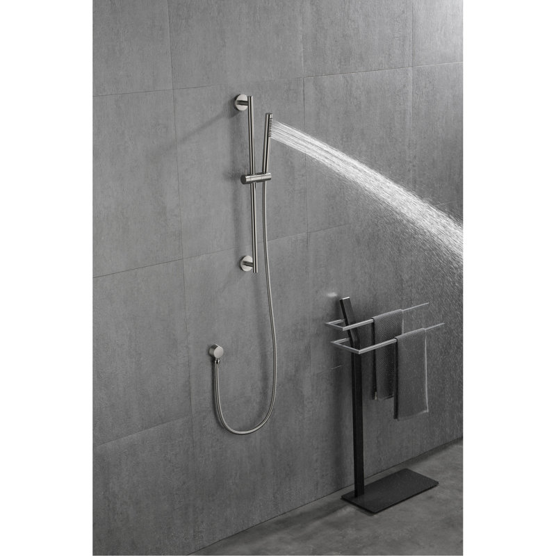 Height Adjustable Handheld Shower With 28 - Inch Slide Bar And 59 Hose, Stainless Steel, Multiple Spray Choices For Different Occasions Changeable Benefit, Brushed Nickel Various Functions Relaxed
