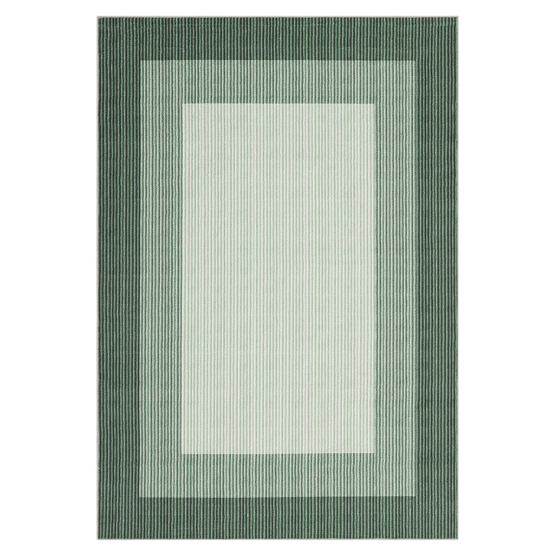 Modern Striped Bordered Printed (Not Woven)Rugs for Living Room Bedroom Decor Washable Low Pile Laundry Runner Rug Simple Neutral Carpet for Office Home Decor