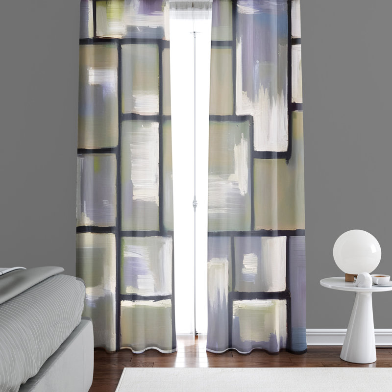Paire de rideaux semi-transparents en polyester Dayenne, L 40 po x L 61 po