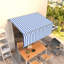 Dakota Fields 250cm D Fabric Yellow&White Cover Retractable Patio Awning-1659476314-1659476316