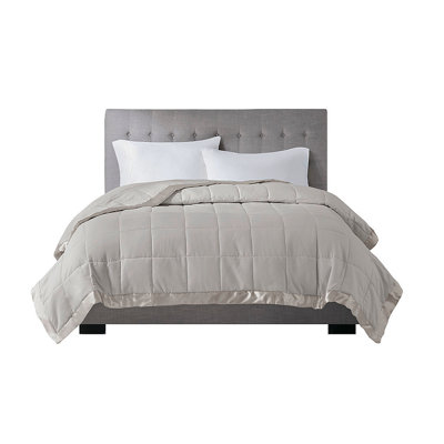 Lightweight Blanket With Satin Trim