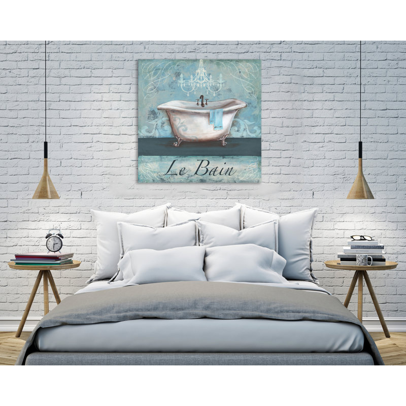 Aqua Bath Le Bein by Tre Sorelle Studios - Wrapped Canvas Print, 121.92cm H x 121.92cm W