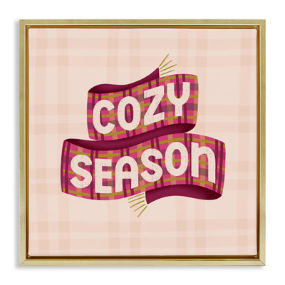 Cozy Season Scarf on Plaid Floating Frame, design by Sarah Hickman
