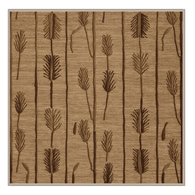 Tapis botanique brun lavable à la machine