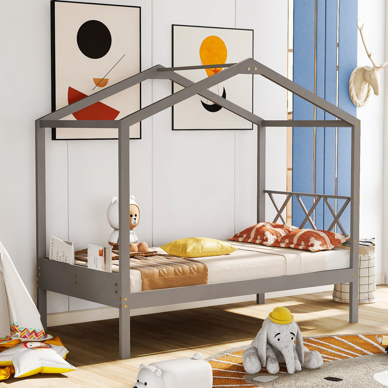 Lit plateforme Asellus, Simple, gris