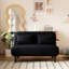 Fauteuil-lit convertible, hauteur 14,05 po, velours doux, noir pour siège de bureau à 39 po à trois fermetures, espace de vie en acier