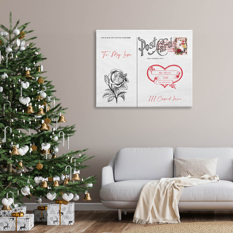 To My Love Valentines Post card, art mural par Lil 'Rue, H 36 po x l 48 po x P 1,5 po
