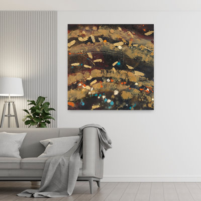 Contemporary Summer Embers Square Ii With Abstract Beige Art