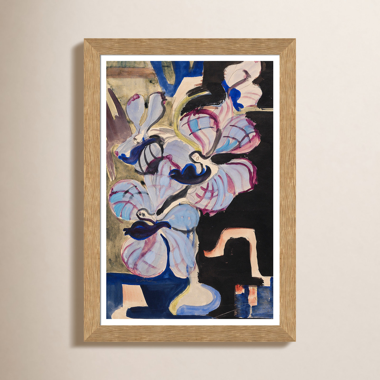 Blue Flower Abstract Print