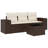 Vidaxl Garden Sofa Set Brown, Cream White