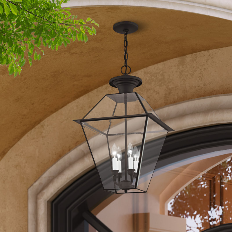 Lanterne suspendue d'extérieur Boto, Bronze, H 24,5 po x l 15 po x P 15 po