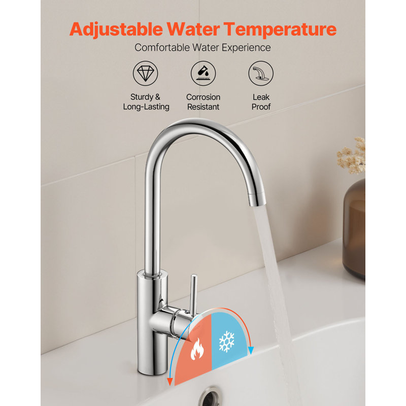 Robinet de lavabo de bar sans contact, robinet de salle de bain à détecteur de mouvement automatique à poignée simple, mélangeur d'eau froide réglable réglable mains libres pour tuyau 9/16 po, argent plaqué chrome