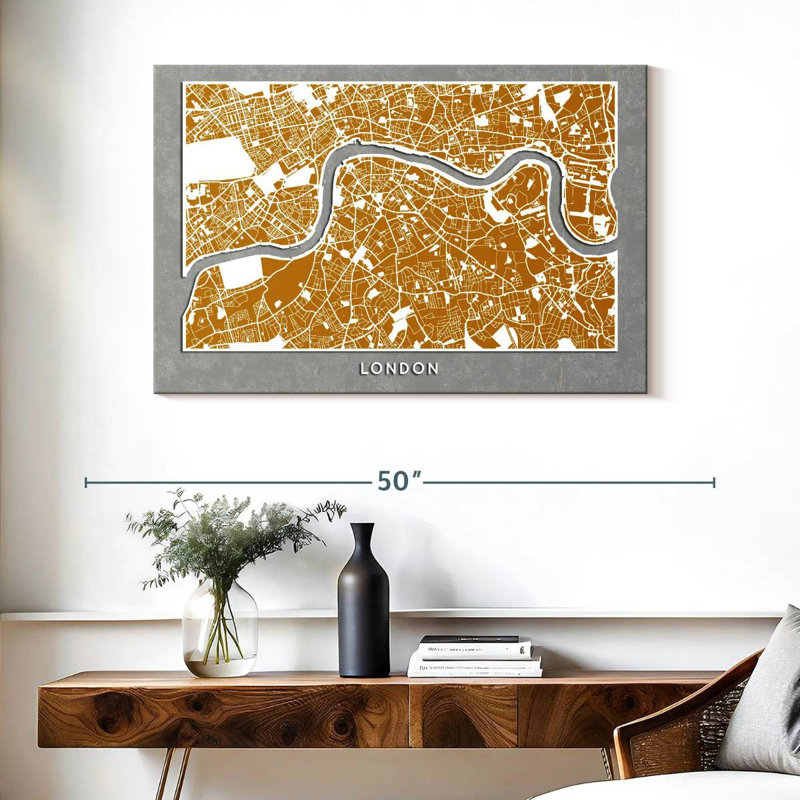 Aliaz London Map, 26" H x 39" W