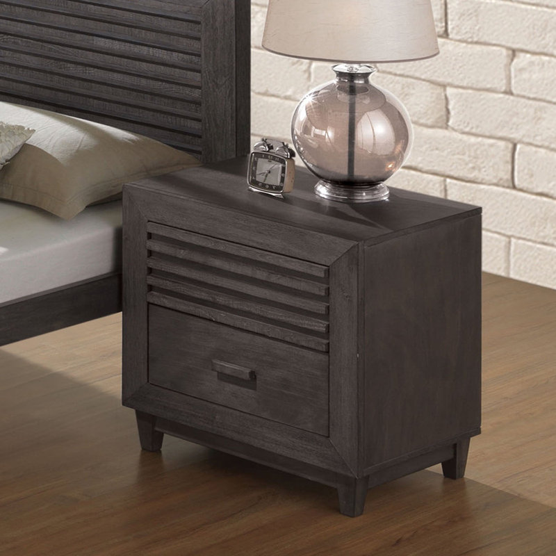 Table de chevet, brun anthracite