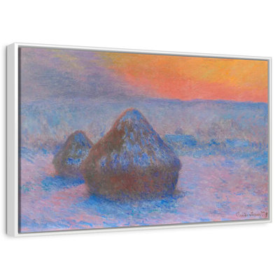 Stacks Of Wheat Sunset Snow Effect 1890-1891