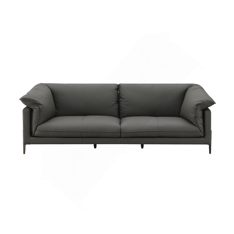 Canapé en cuir noir à grain supérieur pour un confort et un style ultimes