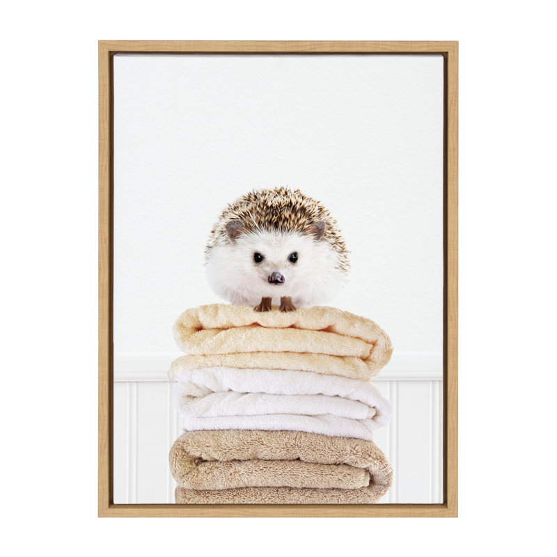 «Fold Hedgehog 1» par Amy Peterson, reproduction d'art sur toile encadrée, Naturel