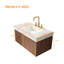 Meuble-lavabo flottant 36 po avec lavabo 36 po, armoire en chêne brun pré-assemblé, plateau en pierre frittée Carrara-1819145066