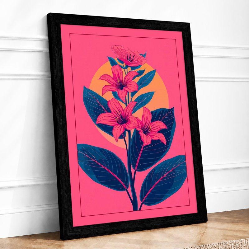 Florals in Golden Light Botanical - Framed Print, A3 - 42.0 x 29.7 cm, Black