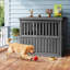 Meuble de 25,29 po H résistant aux intempéries pour chien de petite et moyenne taille (noir)-100369466