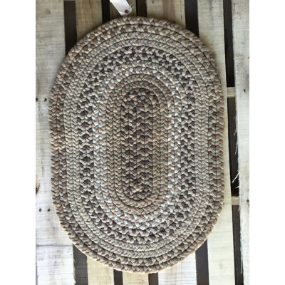 Oval Braebury Hand Braided Wool Tan Area Rug