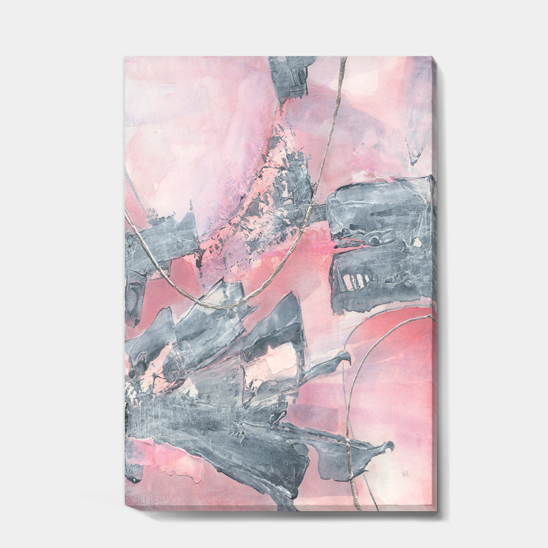 Durty Shabby Pink Blush III - reproduction d'art sur toile tendue, H 32 po x l 16 po x P 1 po